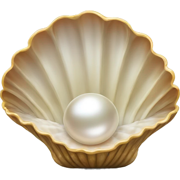 open clam shell with pearl emoji