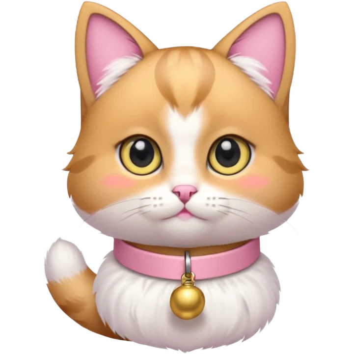 neko with bell pink coller emoji