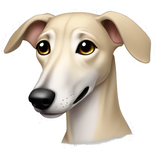 Cute Italien greyhound boy beige color emoji