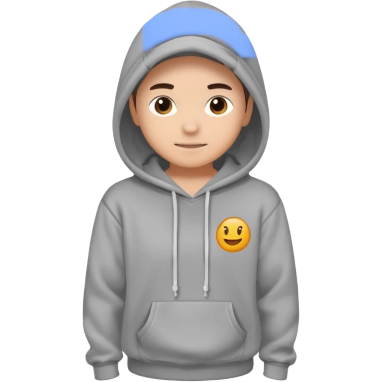 comfy grey hoodie without person emoji