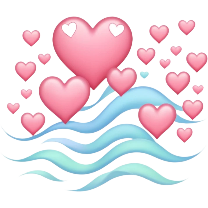 a flow of wind with hearts in it emoji