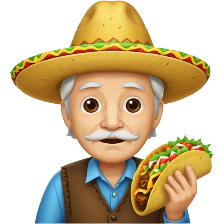 old man with taco hat emoji