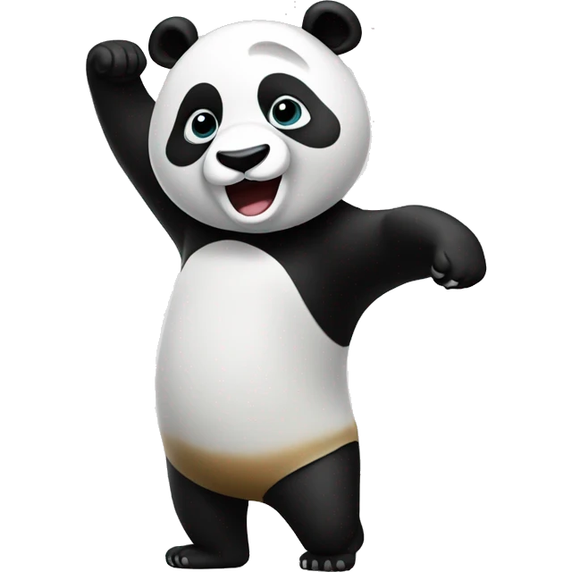 A panda making a dab with his arms emoji