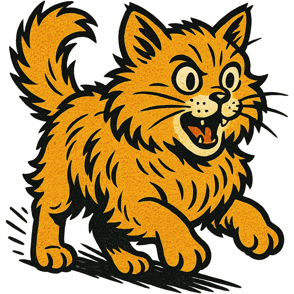 fluffy, bold lines, old school comic book style emoji