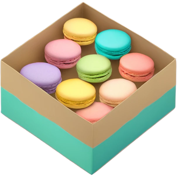 Box of pastel colored macarons emoji