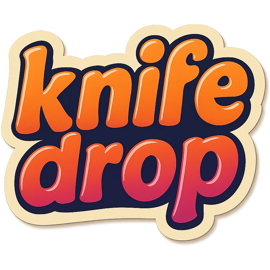 a logo, resembling that of a video tube site, for the text: "knife drop" emoji