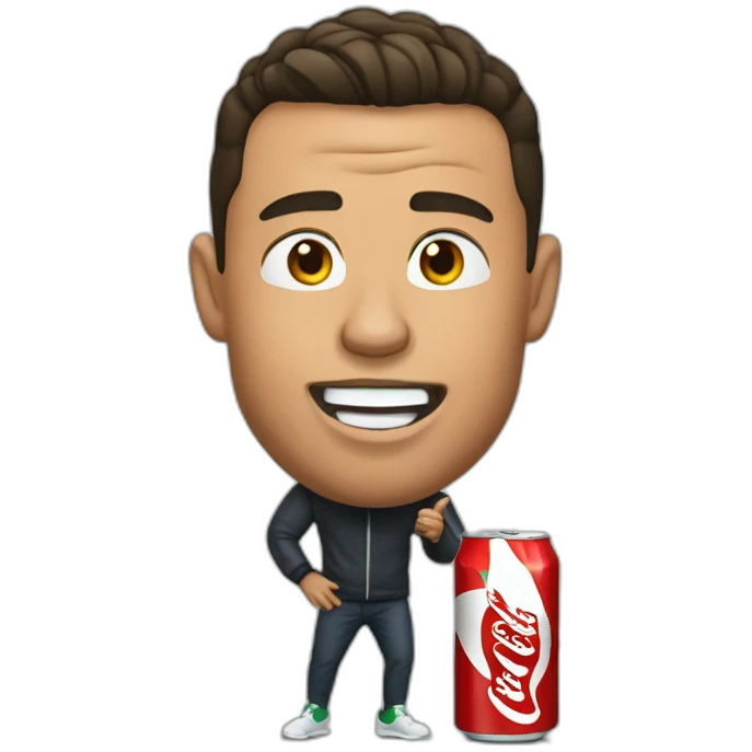 Ronaldo qui boit un coca emoji