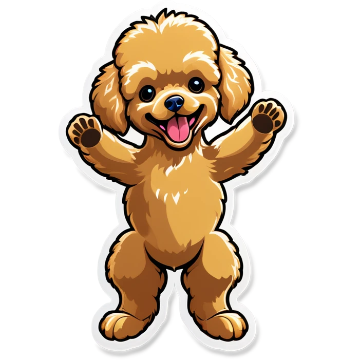 Golden toy poodle throwing up emoji