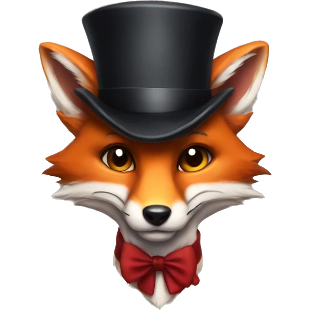fox wearing tophat :3 emoji
