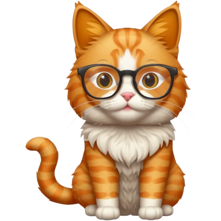 full body Cat with glasses emoji