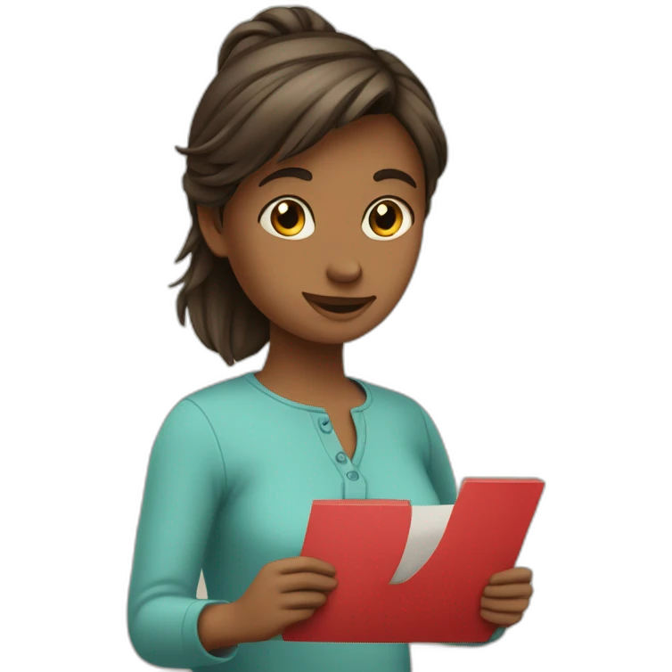 fille qui fait un cœur avec la lettre S emoji