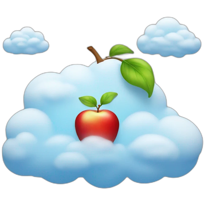 Apple on a cloud emoji