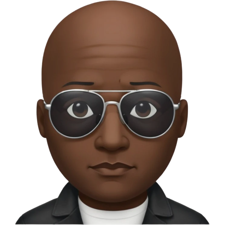 morpheus, bald, sunglasses, black skin emoji