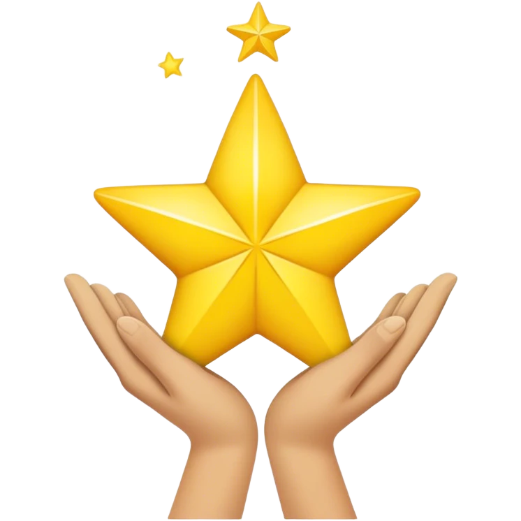 building a bright yellow dream star with your hands emoji