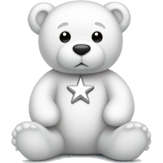white teddy bear with silver star emoji