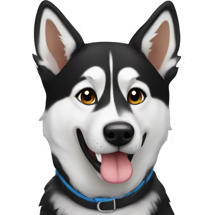 Black and white husky German Shepard mix emoji