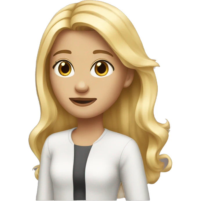 a girl have blonde hair  but blode emoji