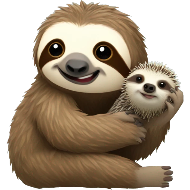 sloth with hedgehog emoji