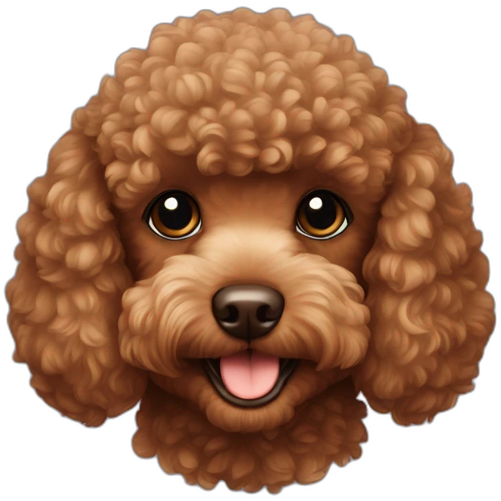 brown toy poodle head emoji