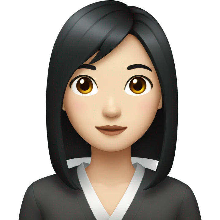 japanese girl with shoulder length black hair emoji