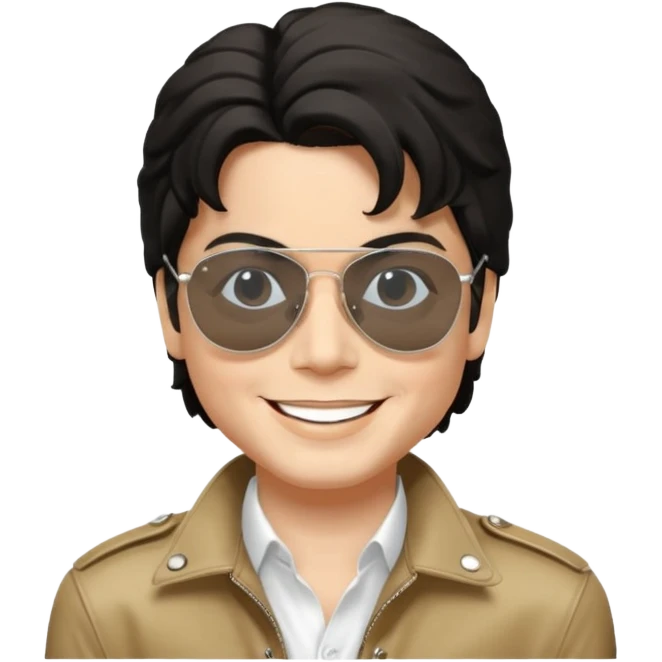 Michael Jackson, white, wearing Ray-Ban glasses emoji