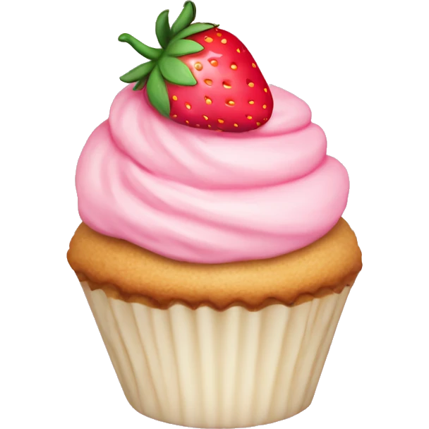 birthday pastel pink strawberry capcake  emoji
