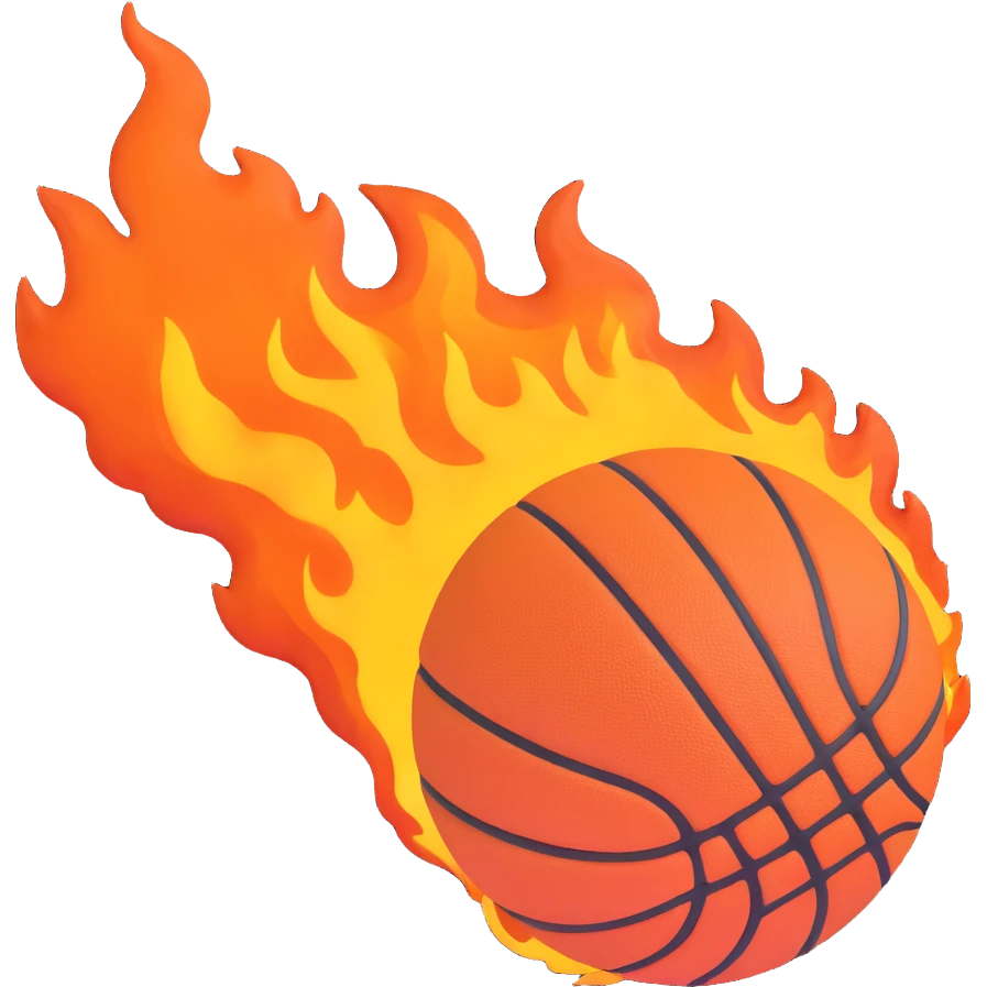 basketball on fire emoji