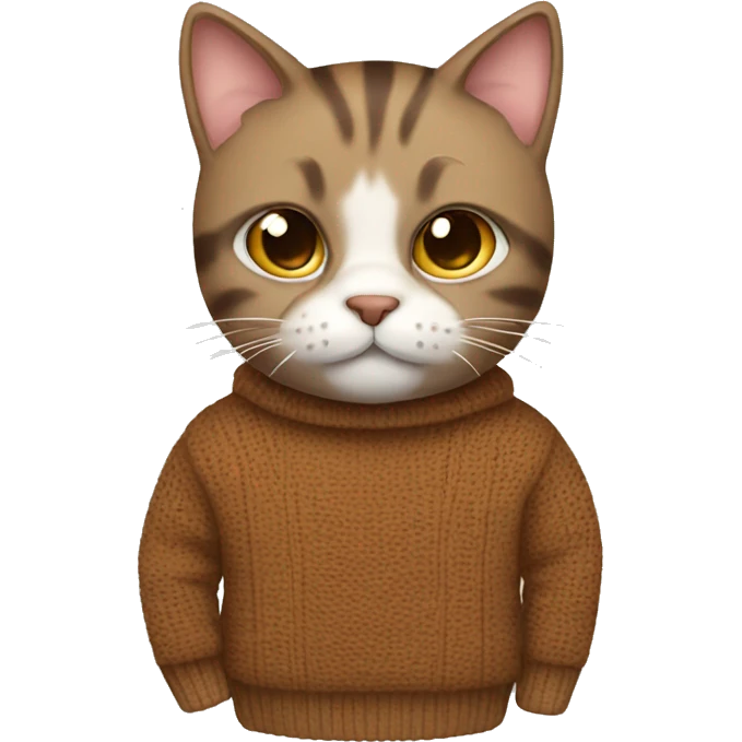 cat with brown sweater  emoji