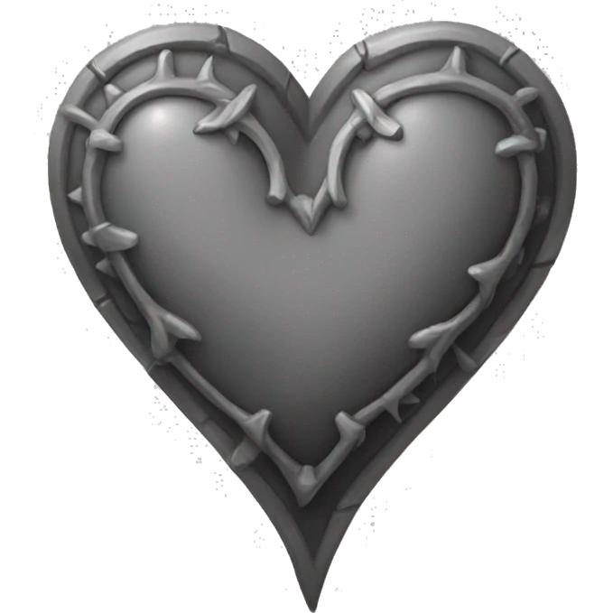 Gothic heart with greyscale colors emoji