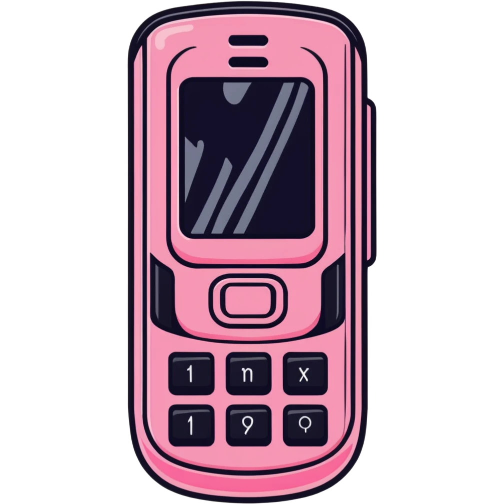 pink gothic flip phone emoji