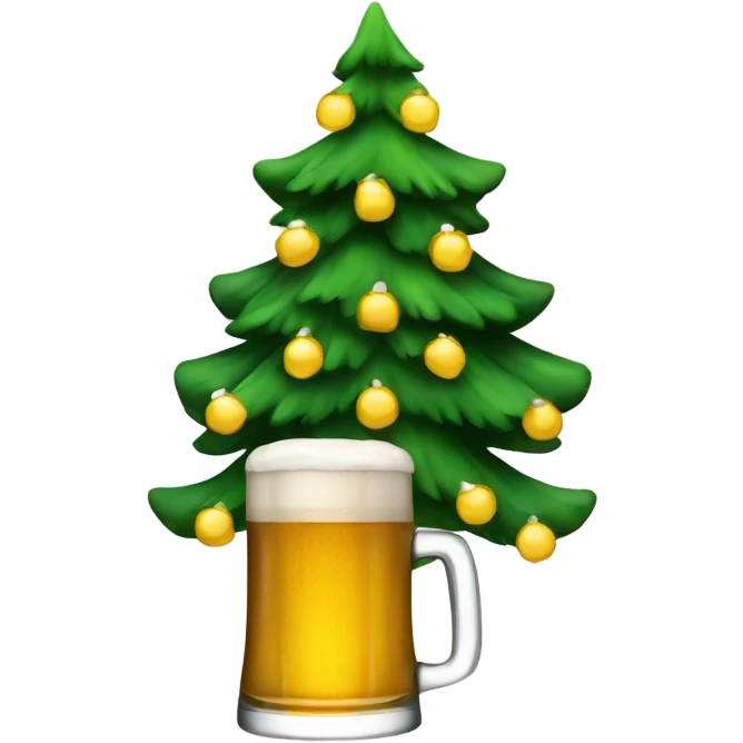 Christmas tree with beer emoji