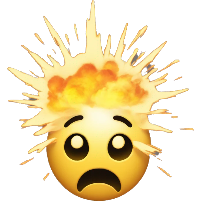 Create a 'mind blown' emoji with an explosion above the head. emoji