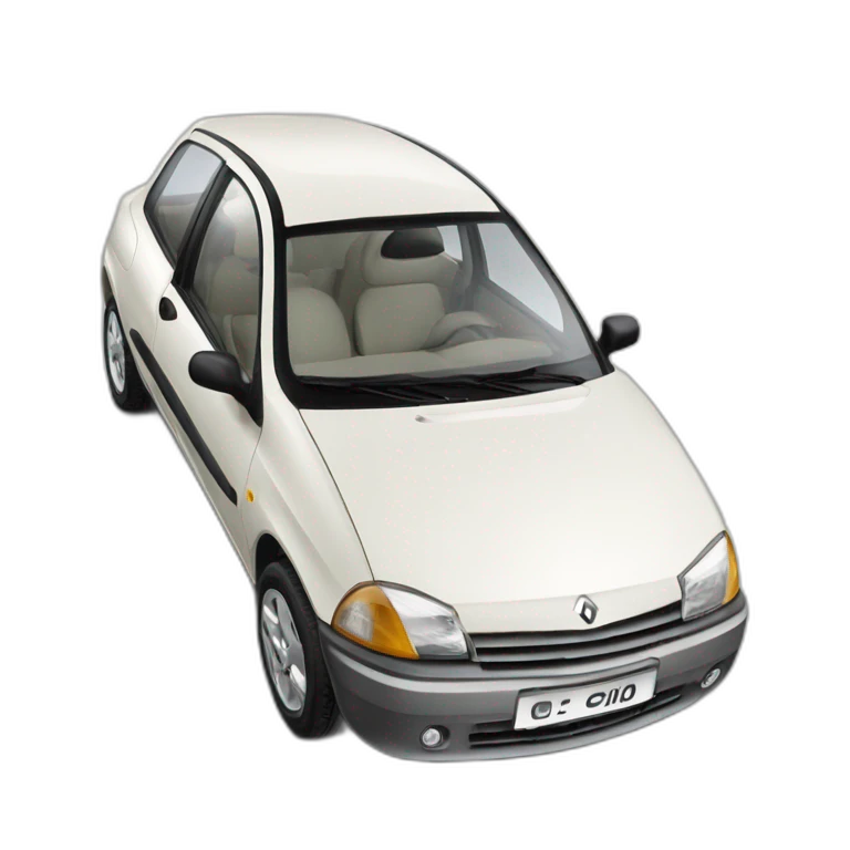 Renault Clío white 2002 emoji