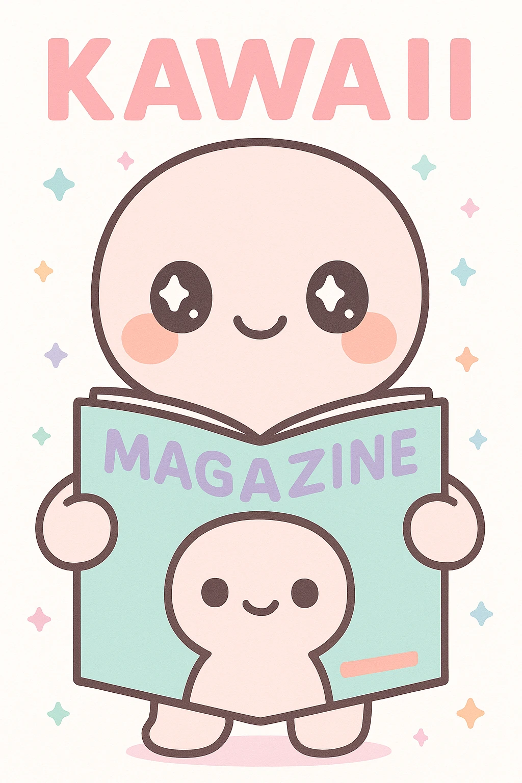 magazine, stylish and modern, kawaii style emoji