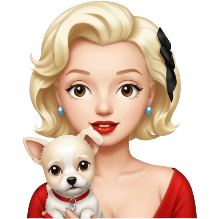 Marilyn Monroe, with dog emoji