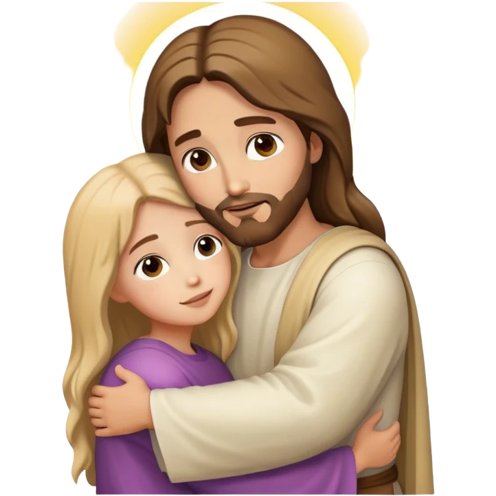 Jesus hugs a girl emoji