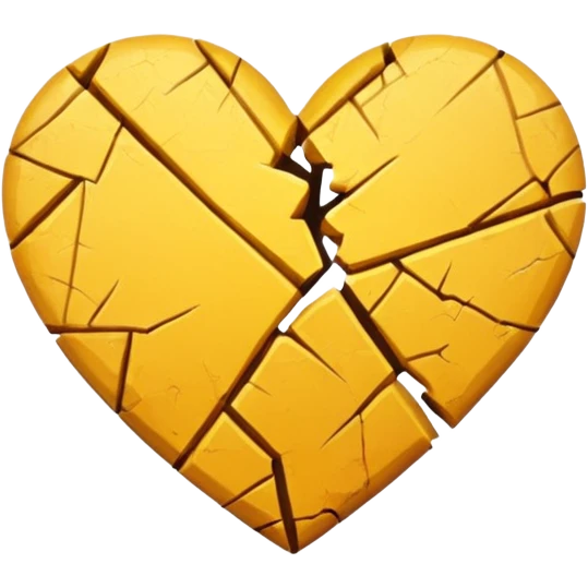 Corazón amarillo roto  emoji