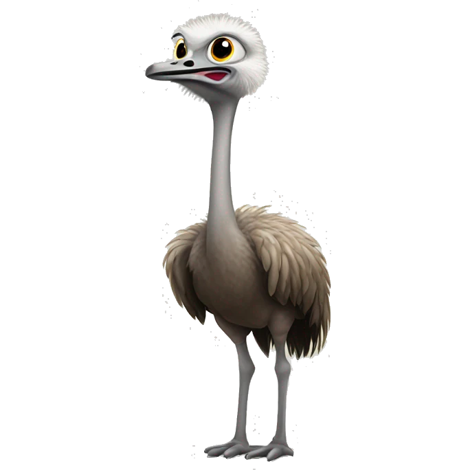 Ostrich standing right emoji