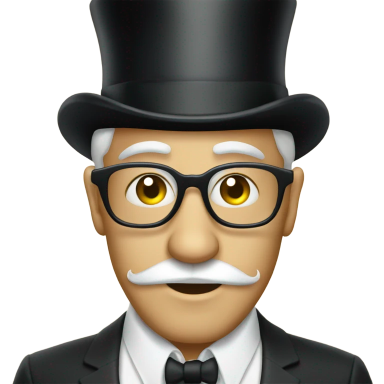 Guy wearing monocle and top hat on toilet emoji