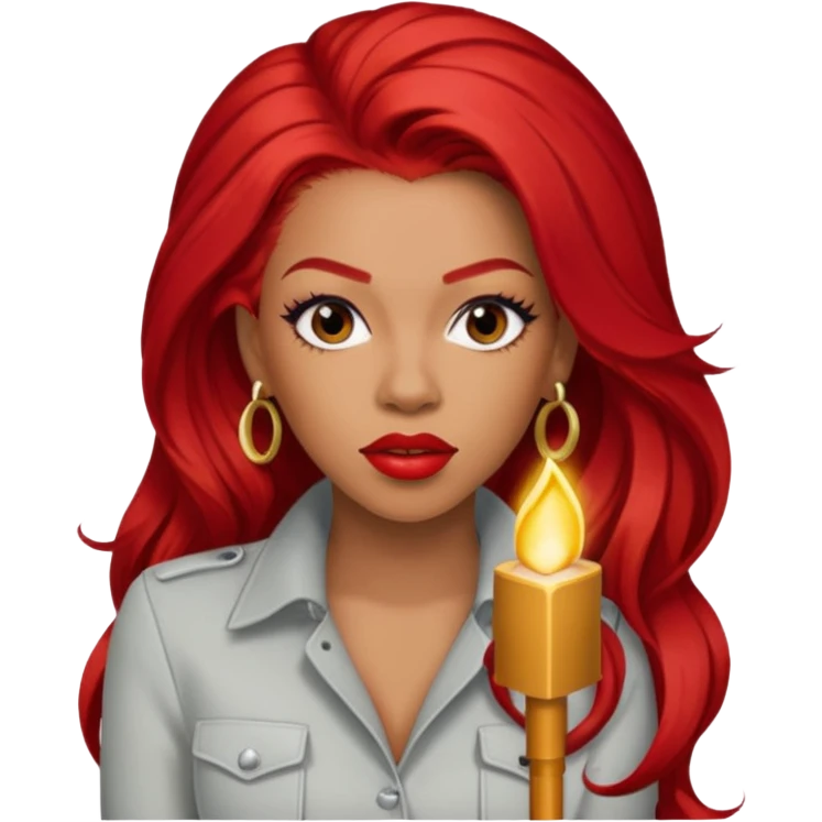Keyshia Cole with long red hair emoji