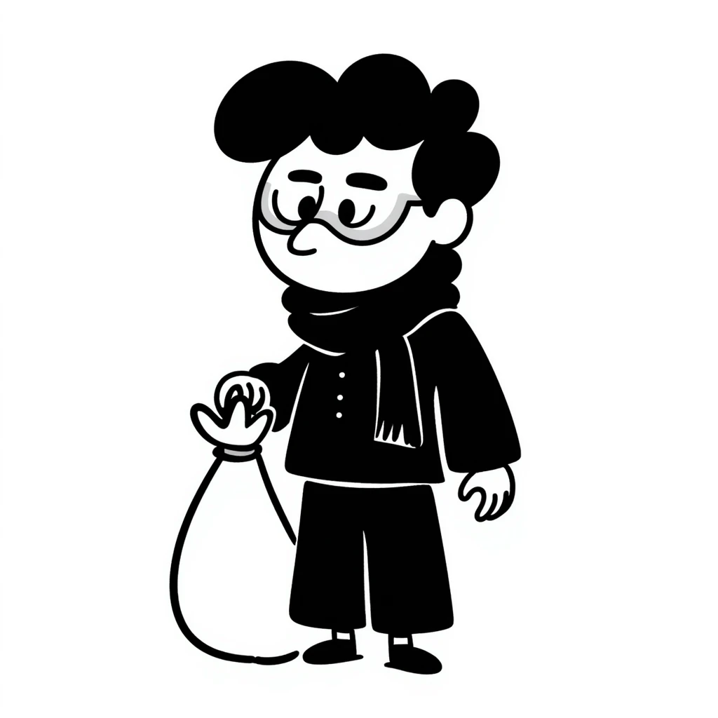 thief with mask in black and white emoji