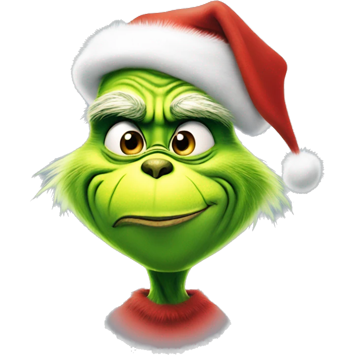 The grinch with a Christmas hat emoji