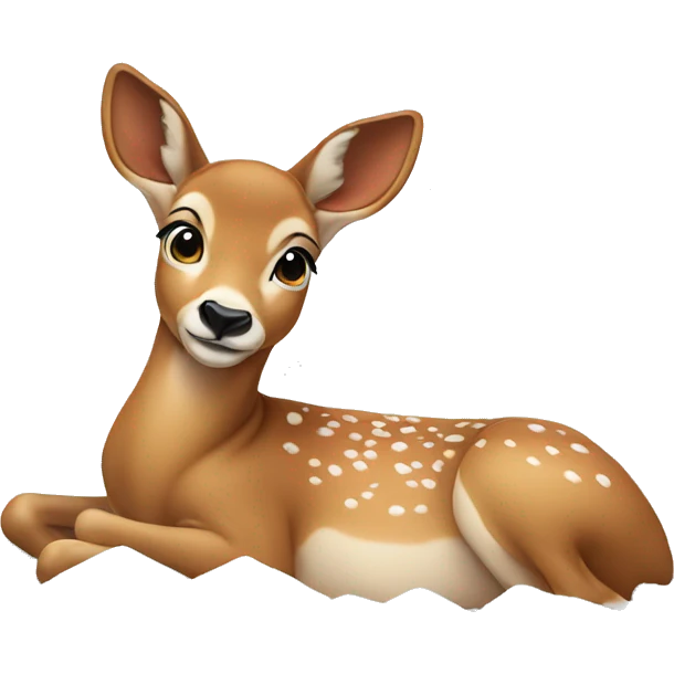 a doe lying on a pile of snow emoji