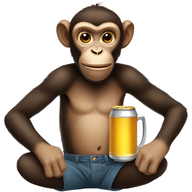 monkey holding a beer emoji