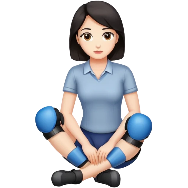 Office lady dark hair with knee pads emoji