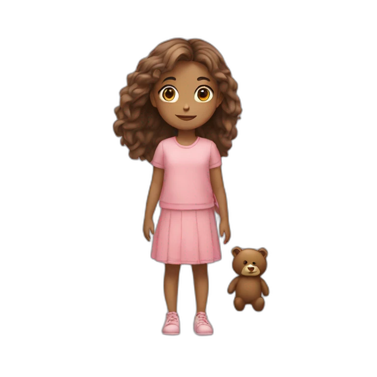 girl next to bear emoji