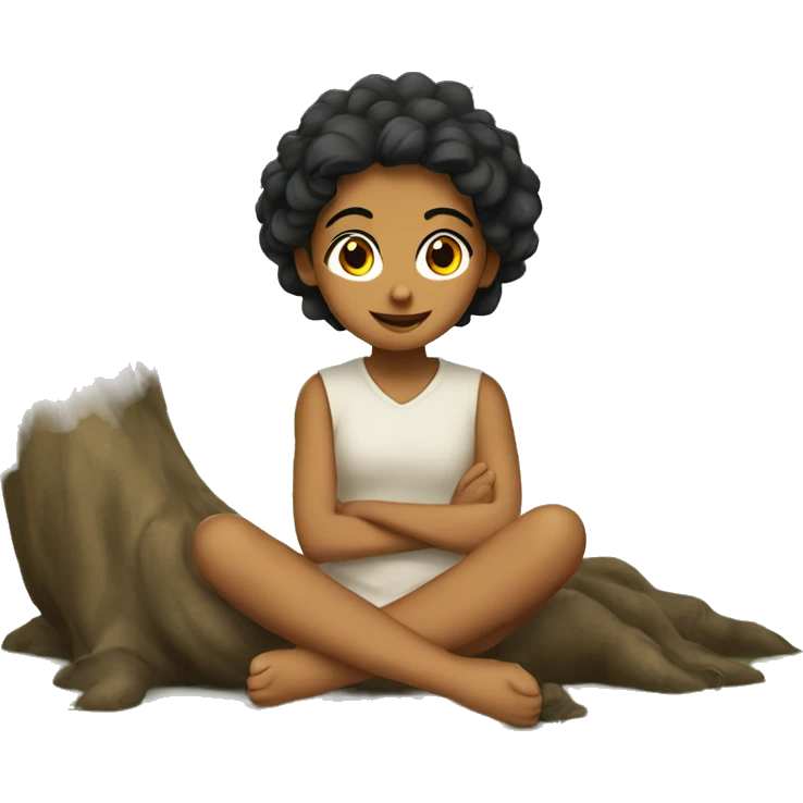 Anjali sitting under a tree  emoji