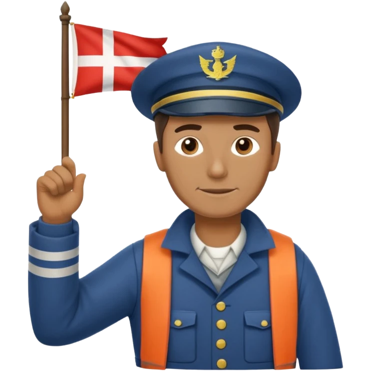 Keeper raising signal flag at lighthouse emoji