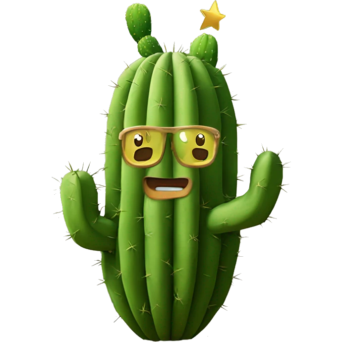 A cactus flying out of a castle emoji