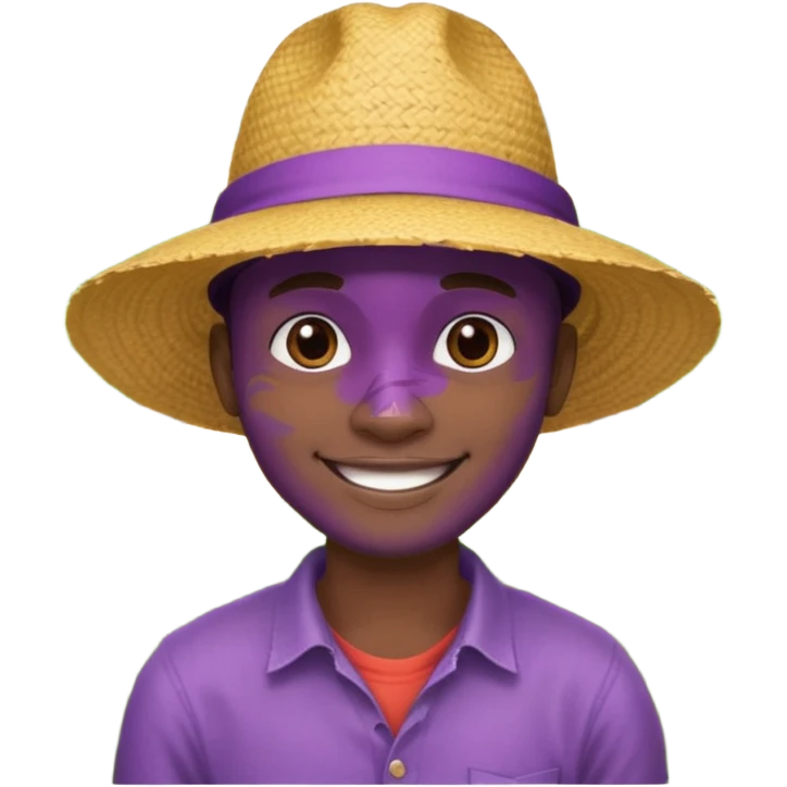 purple black guy in rice fields emoji